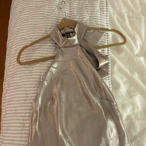 Meshki halter mini dress with low back